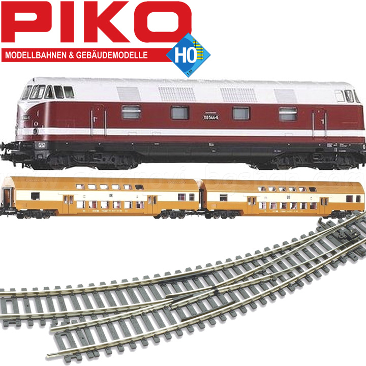 Piko H0 Комплект Влак с локомотив и 2 вагона - BR 118 57135 Piko H0 Комплект Влак с локомотив и 2 вагона - BR 118 57135
