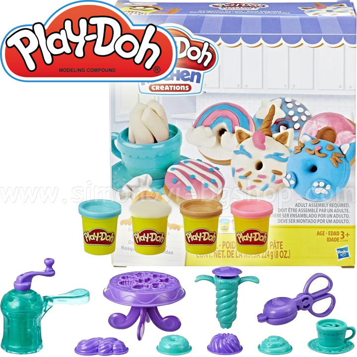 Hasbro Playdoh Комплект за игра ''Понички'' E3344 Hasbro Playdoh Комплект за игра ''Понички'' E3344