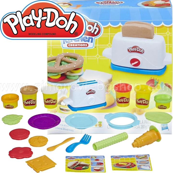 Hasbro Playdoh Комплект за игра ''Тостери'' E0039 Hasbro Playdoh Комплект за игра ''Тостери'' E0039