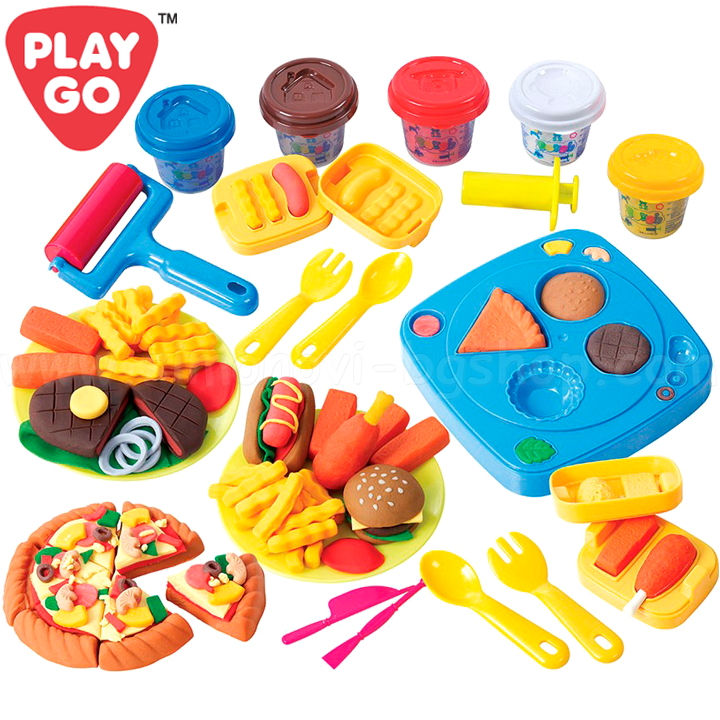 PlayGo Dought Set of Plastic Dinner Cafe 8200