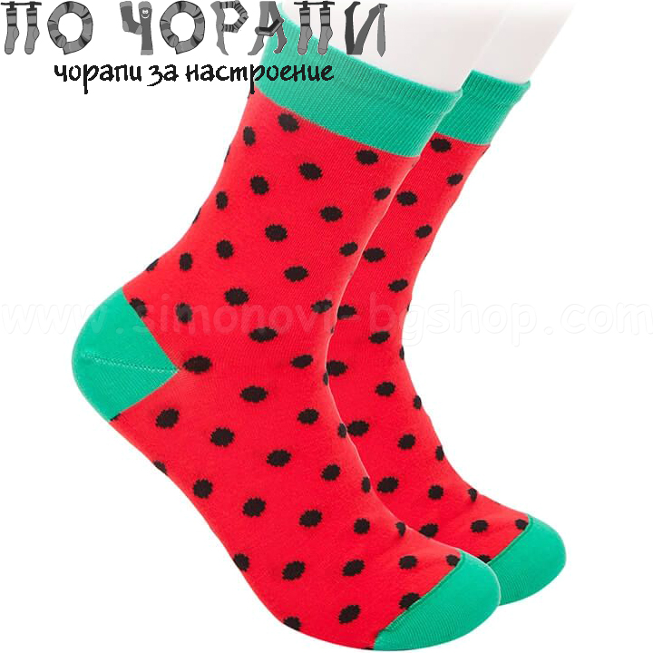 По чорапи с Чорапи с Диня - червени с черни точки По чорапи с Чорапи с Диня - червени с черни точки