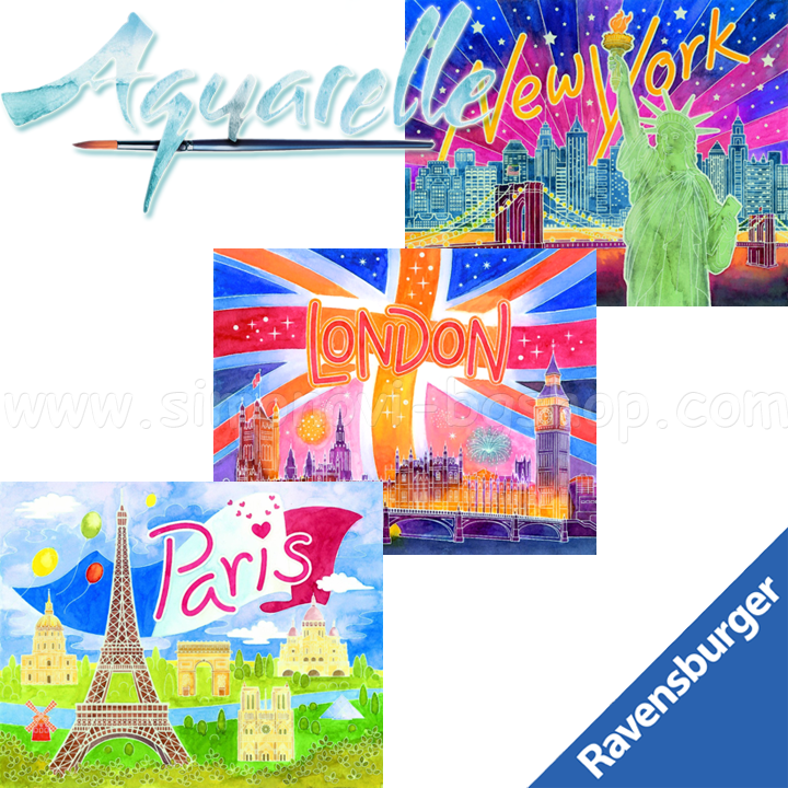 Ravensburger - drawing gallery Watercolor "World Cities" 29463