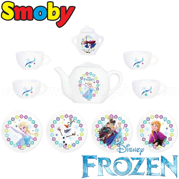 *Smoby Frozen Детски порцеланов сервиз за чай "Замръзналото кралство" 310571