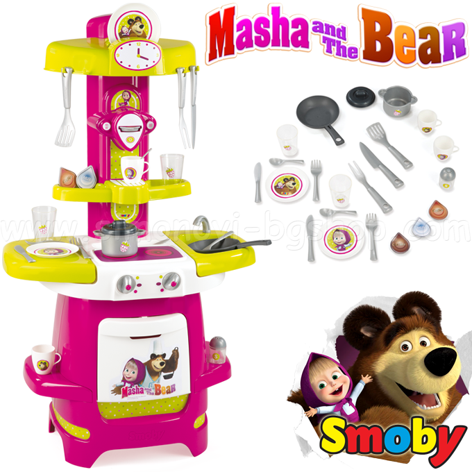 *Smoby Masha and the Bear Детска кухня с 16 аксесоара 310700
