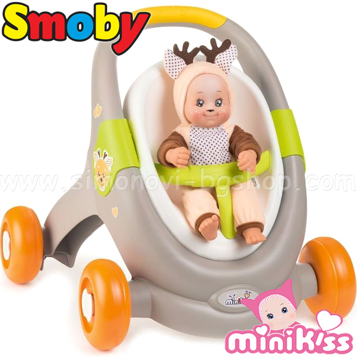 Smoby Mini Kiss Проходилка за бутане 3в1 210206 Smoby Mini Kiss Проходилка за бутане 3в1 210206