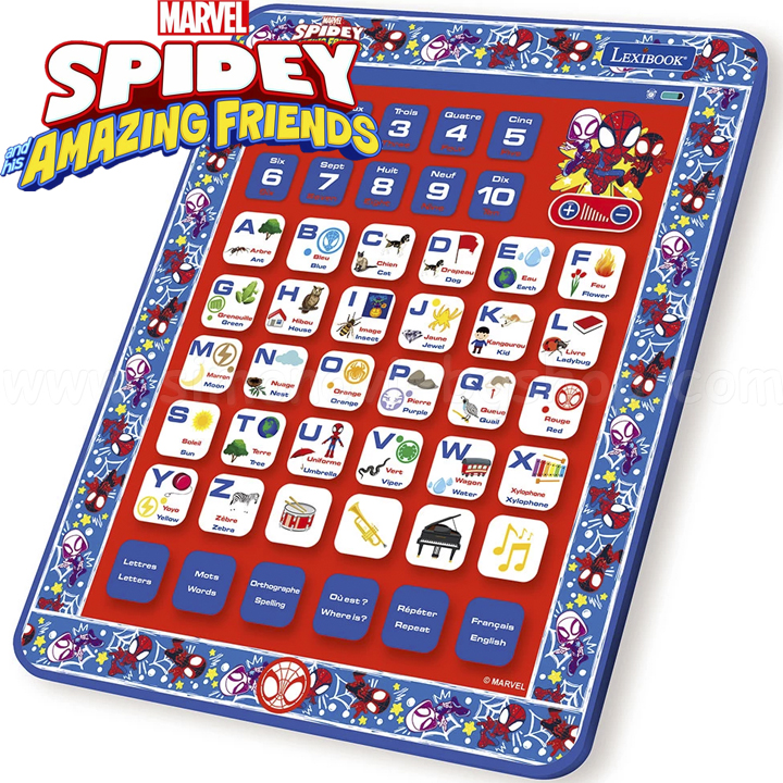 Tabletă educațională bilingvă Lexibook, SpidermanJC598SPi20