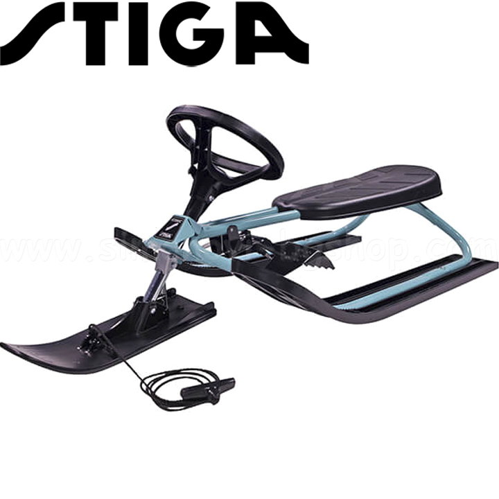 Stiga Snowracer Детска шейна с кормило Iconic Turquoise 73-4211-09 Stiga Snowracer Детска шейна с кормило Iconic Turquoise 73-4211-09