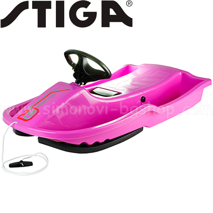 Stiga -children sled with steering pink Snowpower Pink