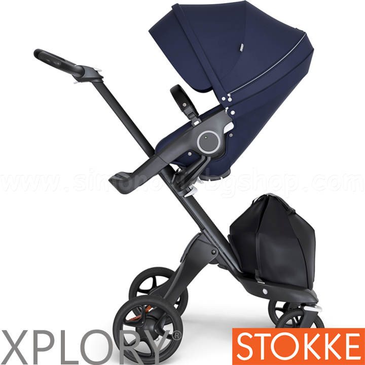 Stokke Xplory® V6 Бебешка количка Silver Deep Blue Stokke Xplory® V6 Бебешка количка Silver Deep Blue
