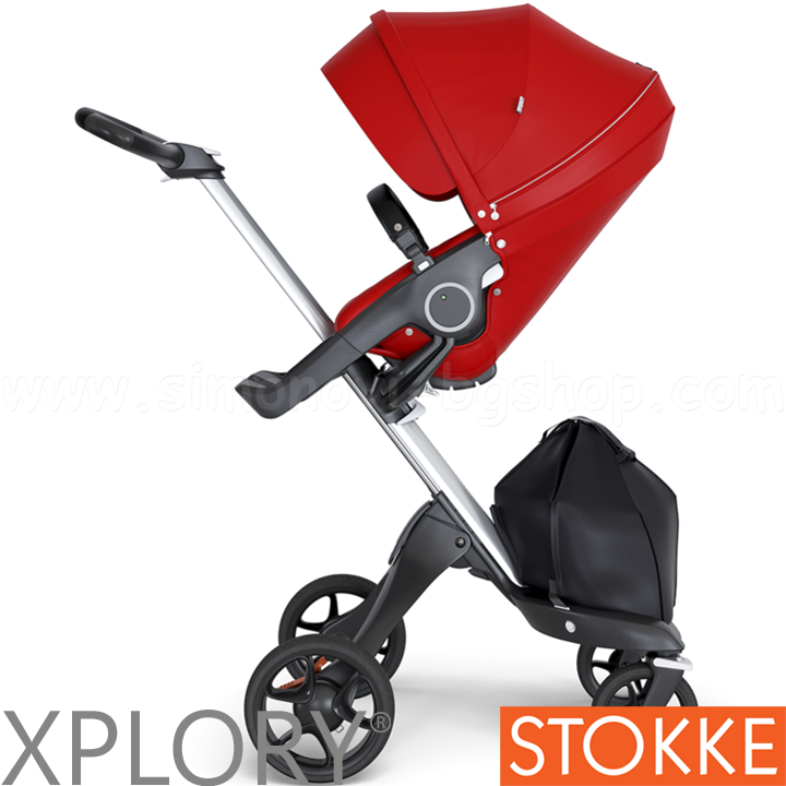 Stokke Xplory® V6 Бебешка количка Silver Red Stokke Xplory® V6 Бебешка количка Silver Red
