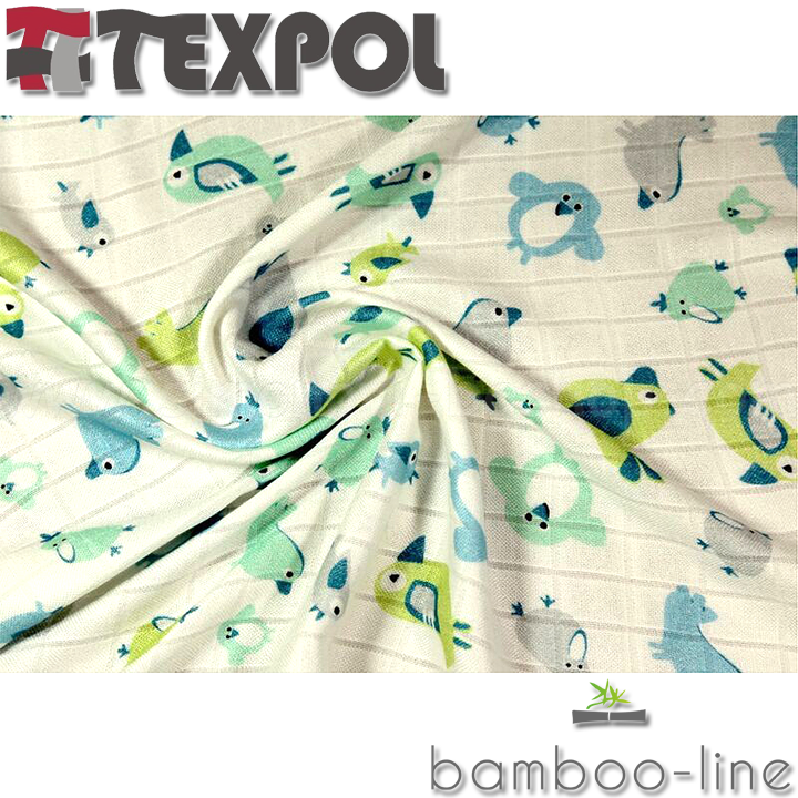 Texpol - Bamboo-line   BIRDS Blue 20887