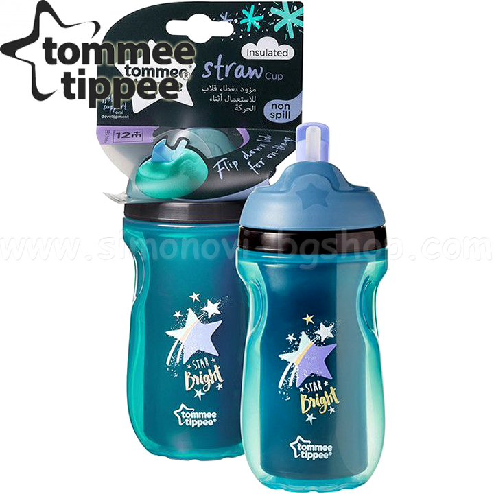 *Tommee Tippee Термо чаша със сламка 260мл. 12м+ Blue 44702597 *Tommee Tippee Термо чаша със сламка 260мл. 12м+ Blue 44702597