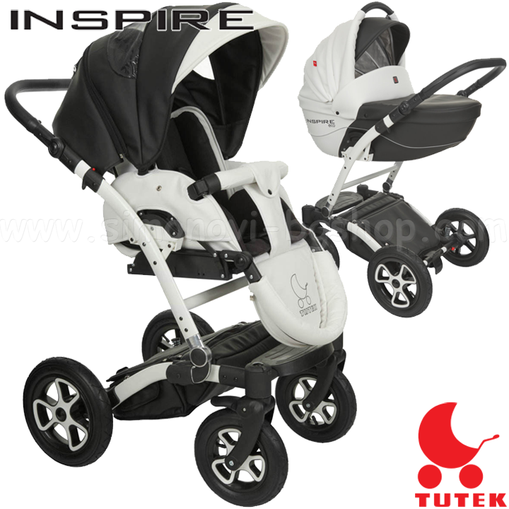 Tutek Pram 2 în 1 INSPIRE White/Black INECO2