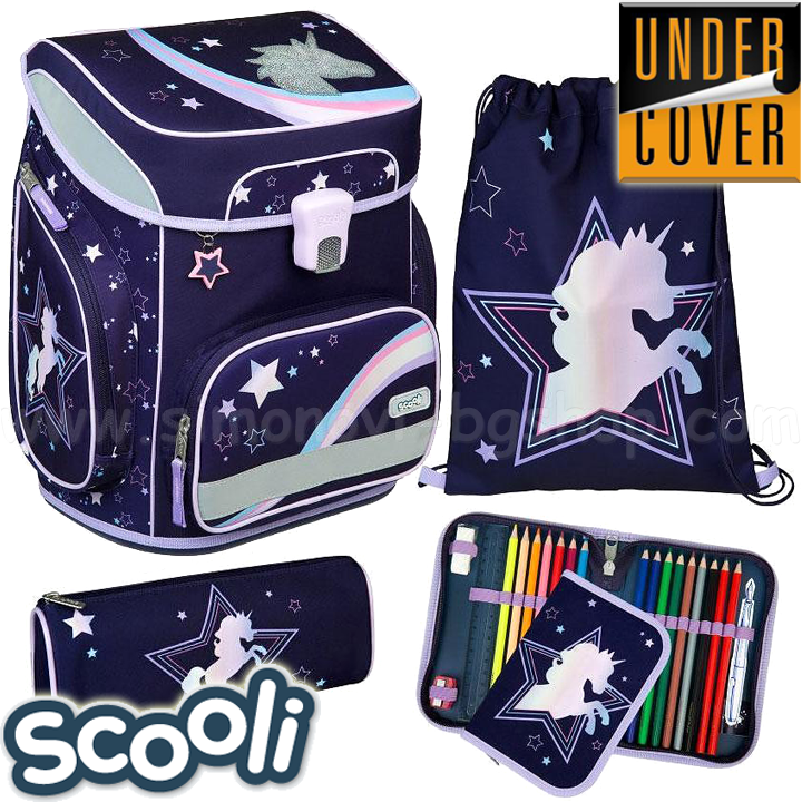 * UnderCover Scooli Ergonomic School Backpack with Accessories Dreamland30066