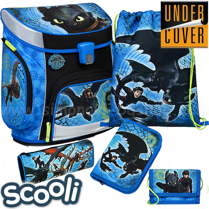 Undercoat Scooli Dragons Ergonomic backpack with accessories 28135