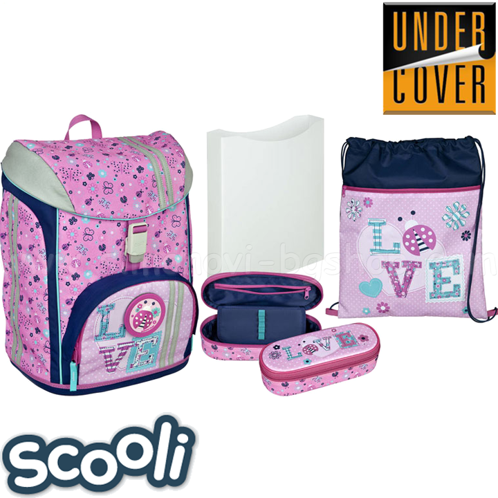 Undercover Scooli Ladybug Ergonomic Backpack with Accessories 27683 Undercover Scooli Ladybug Ergonomic Backpack with Accessories 27683