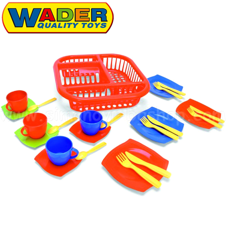 Wader Toys - Dryer with plates 25 parts blue 23060