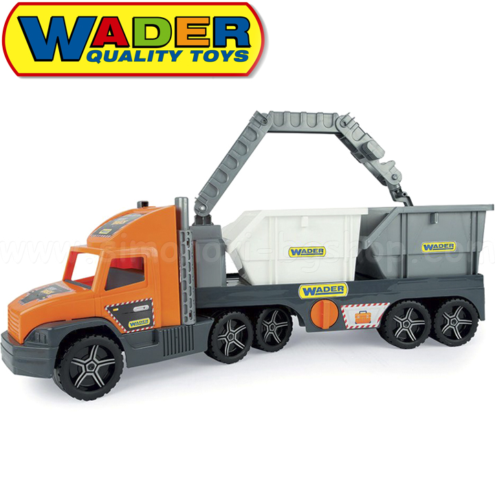 Wader Toys Комплект камион с платформа и контейнер за боклук 76 см. 36760 Wader Toys Комплект камион с платформа и контейнер за боклук 76 см. 36760