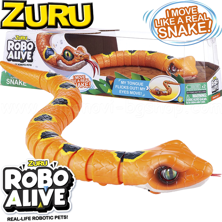Zuru Robo Alive Junior Робо Змия в оранжево Slithering Snake 25235 Zuru Robo Alive Junior Робо Змия в оранжево Slithering Snake 25235