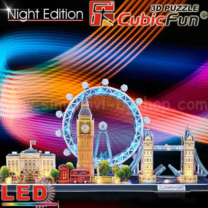 * 3D Cubic Fun Puzzles LED   City Line London 186. L532h