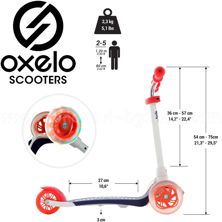 *2021 Oxelo  B1 500 V2 Blue/Orange 8602927