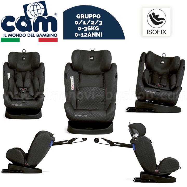 * 2021 CAM    PANORAMIC ISOFIX 0-36. col.161 Black