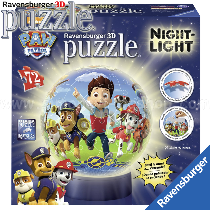 Ravensburger 3D Night Light   72. Paw Patrol 12187