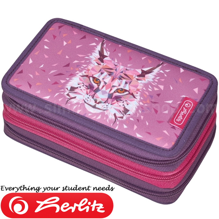 Herlitz Triple case - empty Wild Animals Lynx 50026661