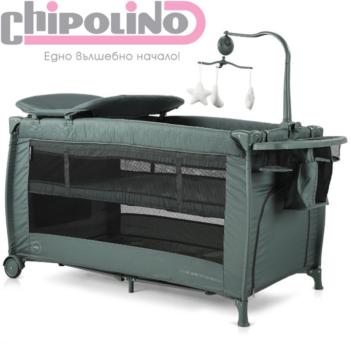 Chipolino Tarc portabil pe 2 nivele Bella/Bella Pastel GreenKOSIB0244PG