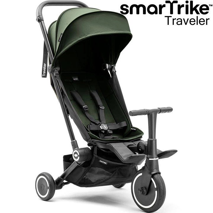 * 2025 Smart Trike Сгъваема триколка 4в1 Traveler Olive 5900801 * 2025 Smart Trike Сгъваема триколка 4в1 Traveler Olive 5900801