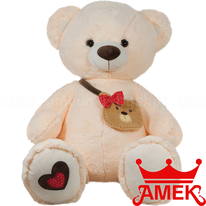 * Amek Big teddy bear with a bag in beige 63 cm. 070143