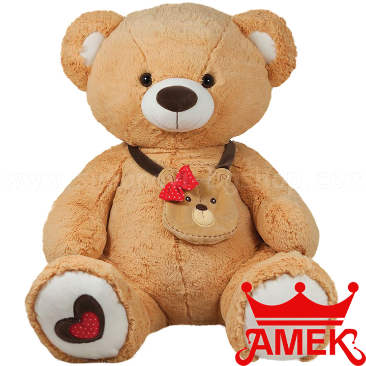 * Amek Big teddy bear with a bag in beige 63 cm. 070143