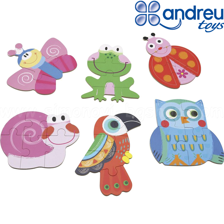 Andreu Toys Puzzle Animals 6 pcs. in box CM009