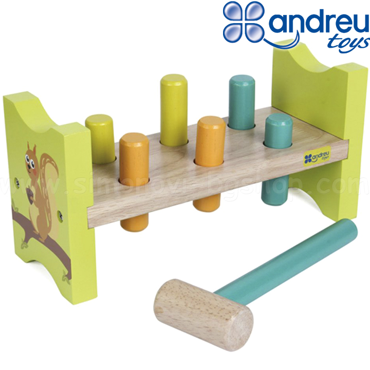 Andreu Toys Joc din lemn cu ciocanul Veverița 16466