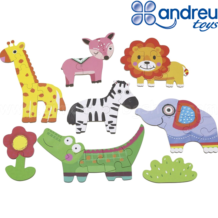 Andreu Toys Puzzle Wildlife 6 pcs. in box CM011