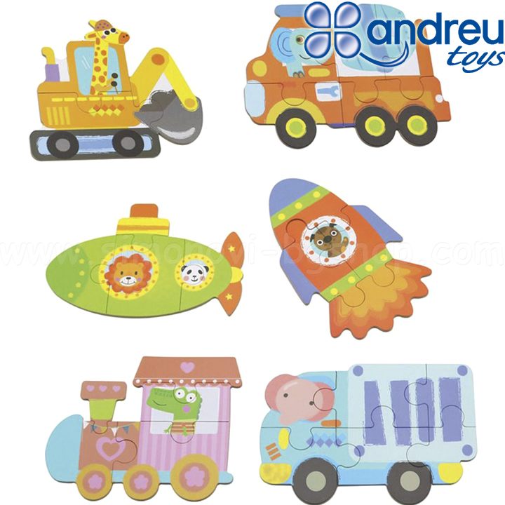 Andreu Toys Puzzle Vehicles 6 pcs. in box CM010