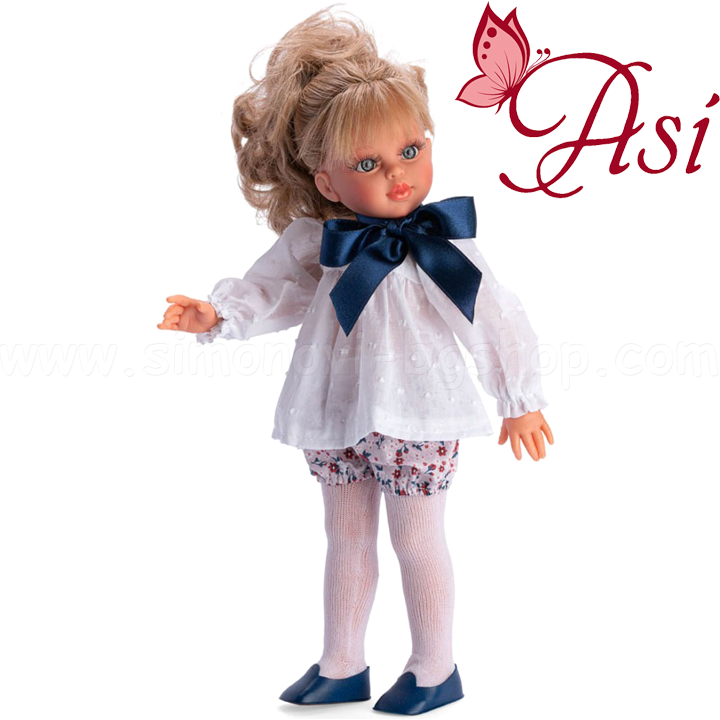 * Asi Sabrina Doll with shorts and white blouse with ribbon 0516370