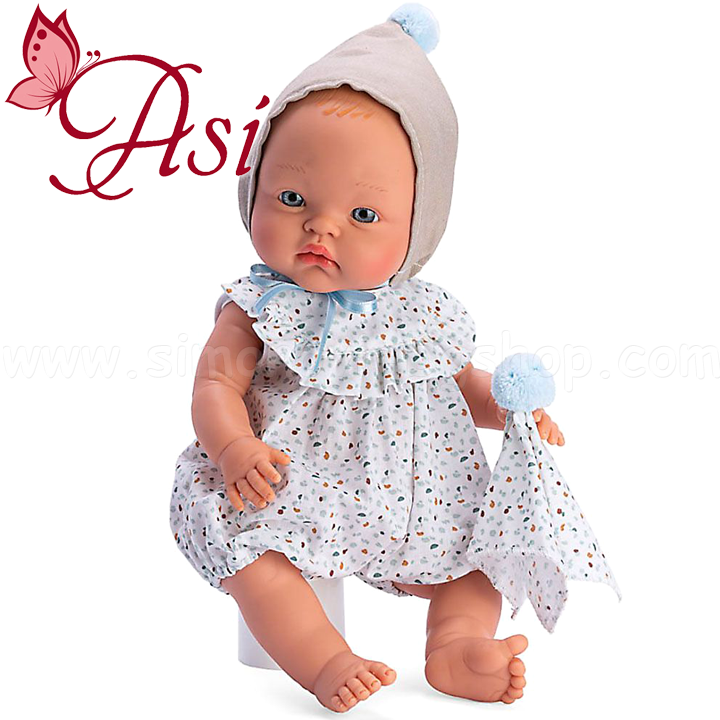 * Asi Alex baby doll with floral bodysuit and hat 0526560