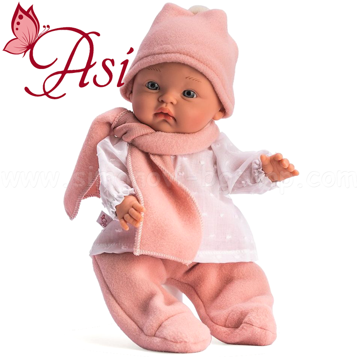 * Asi Alex baby doll with pink shoes, scarf and hat 0526860