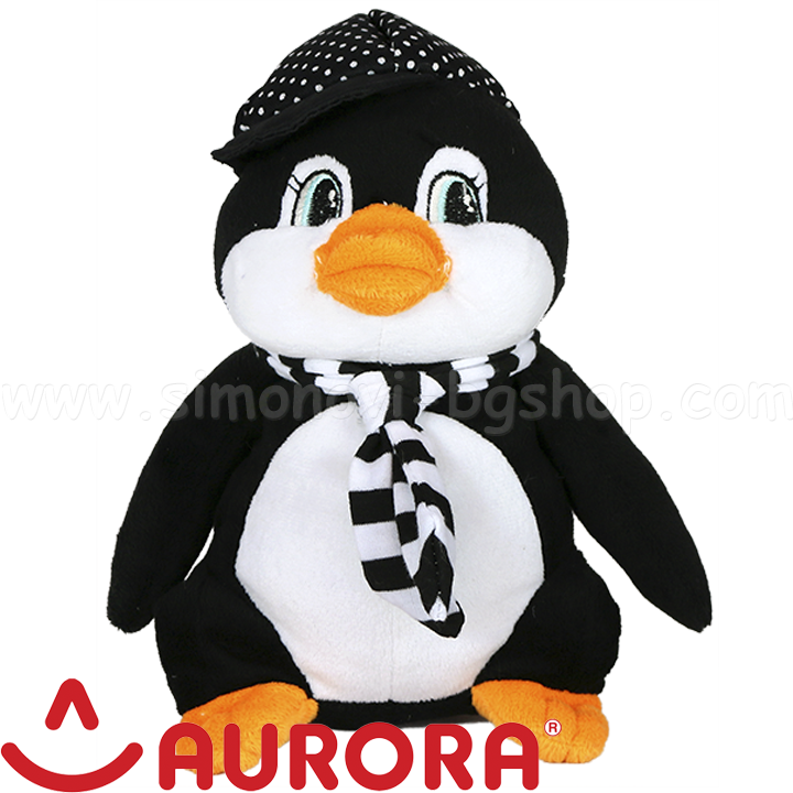 Aurora Pinguin de jucărie cu pălărie 23 cm. 121140F