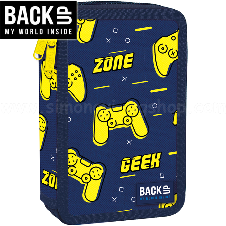 BackUP DW Ученическа пълен несесер с 2 ципа Black Game Zone 88676 BackUP DW Ученическа пълен несесер с 2 ципа Black Game Zone 88676
