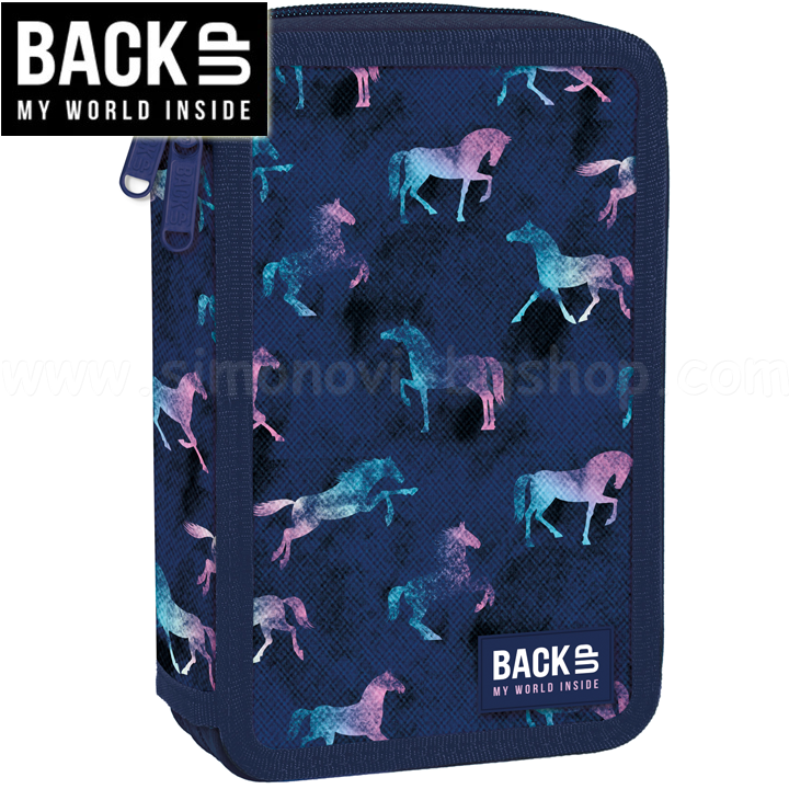 BackUP DW Ученическа пълен несесер с 2 ципа Horses 88775 BackUP DW Ученическа пълен несесер с 2 ципа Horses 88775