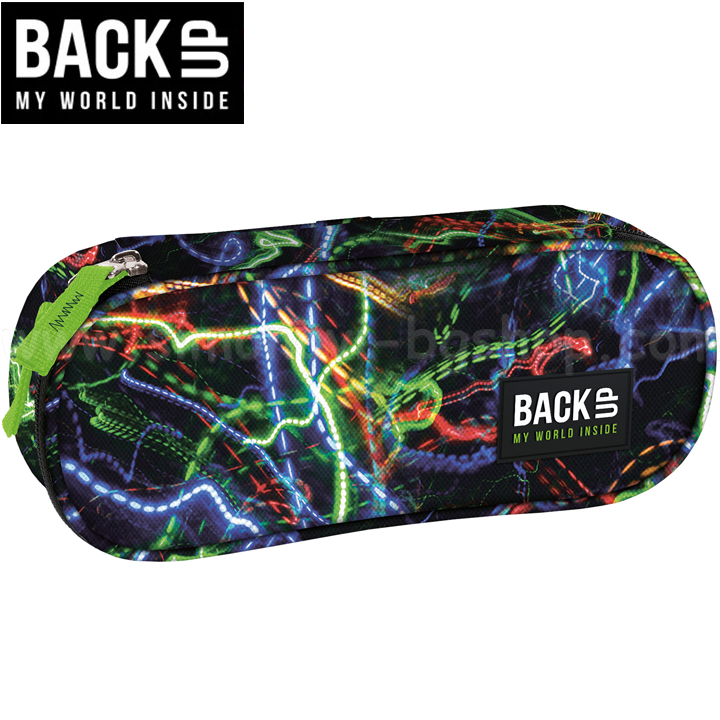 * 2023 BackUP A Student's Round 1-Zip Toiletry Bag Neon93236
