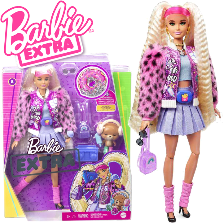 * Păpușa Barbie Extra Barbie cu animal de companie și accesorii*