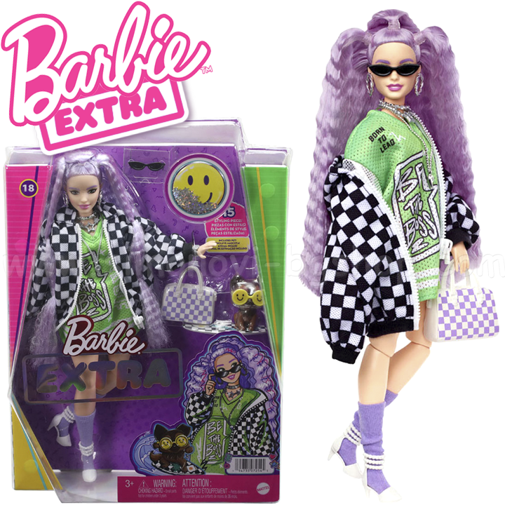 * Păpușa Barbie Extra Barbie cu animal de companie și accesorii
