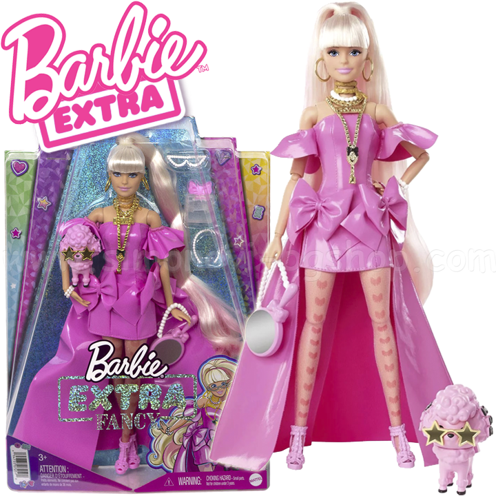 * Papusa Barbie Extra Fancy Barbie cu animale de companie si accesorii HHN12