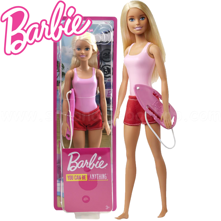 * Barbie You Can Be Anything Barbie lifeguard on the beach FWK89
