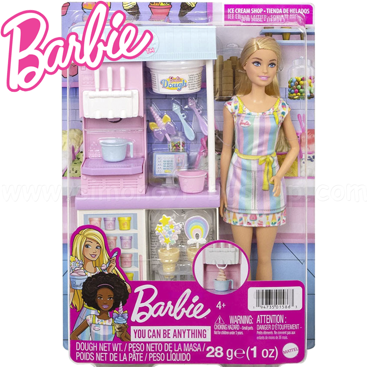 * Barbie You Can Be Anything Barbie doll in the ice cream shop HCN46