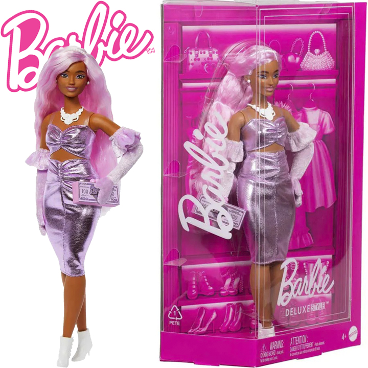 * 2025 Barbie Deluxe Style Кукла с женствено тяло и розова коса HYV25 * 2025 Barbie Deluxe Style Кукла с женствено тяло и розова коса HYV25