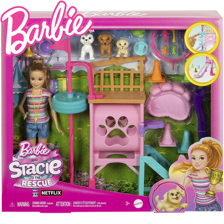 Barbie Doll - Set Stacey Trains Puppies